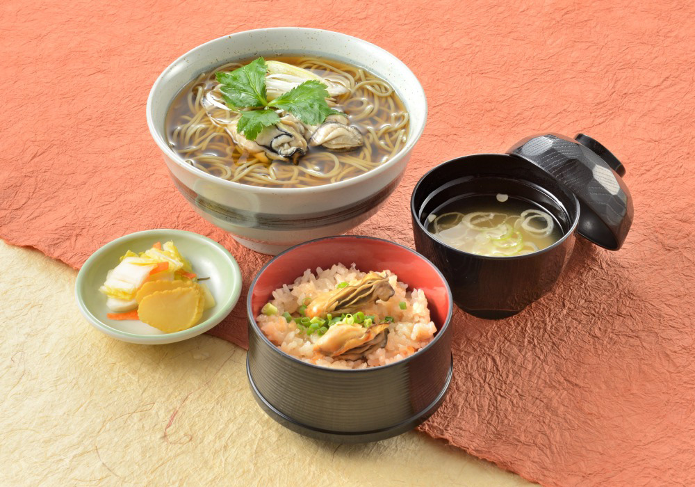 牡蠣ご飯＆牡蠣そばセット