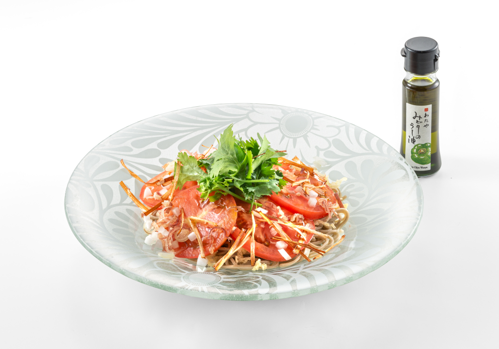 トマト＆パクチーの冷製ぶっかけそば